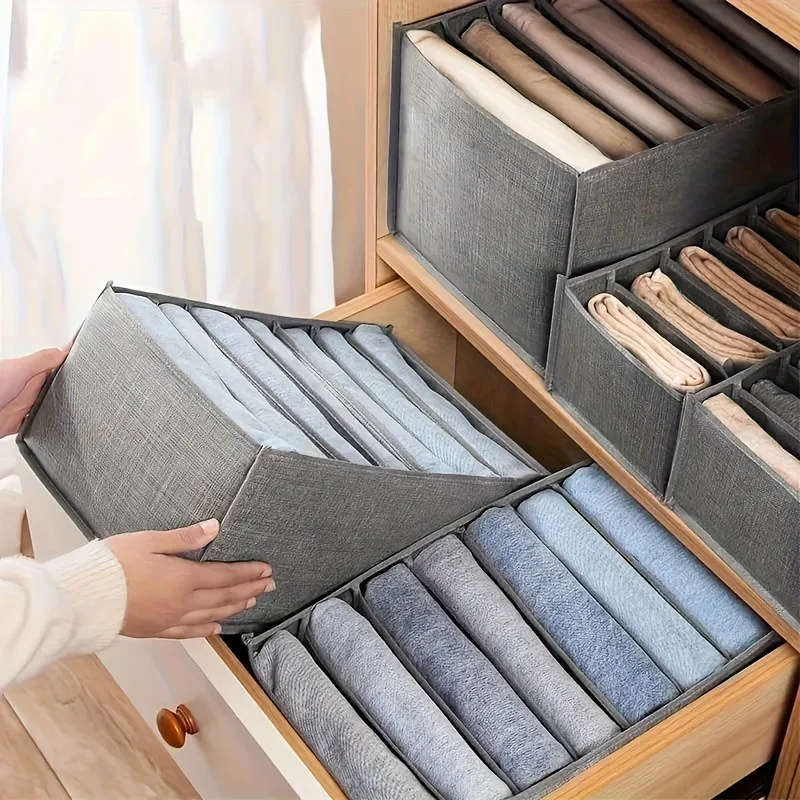 Closets Clothes Organizer Pants Jeans Storage Box Cabinet Organizer Drawers Underwear Socks T-Shirt Wardrobe Storage Organizers