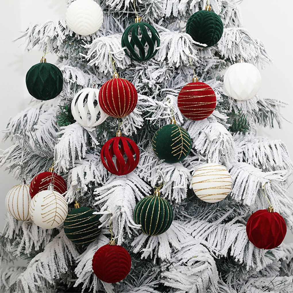 Comfortable Hand Feel Velvet Christmas Tree Decoration Christmas Tree Decoration Hanging Ball Party