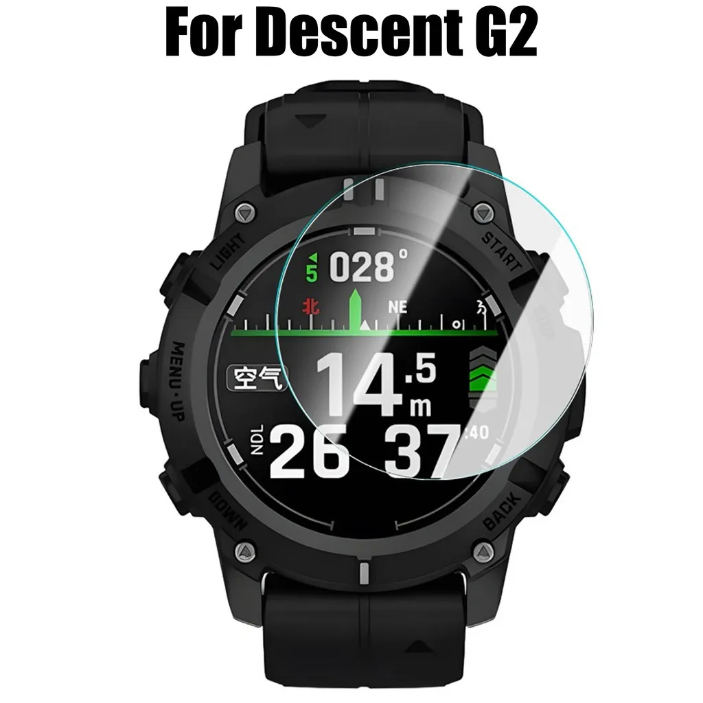 2/5 قطعة واقي شاشة من الزجاج المقسى لساعة Garmin Descent G2 الذكية أفلام حماية من الزجاج الشفاف