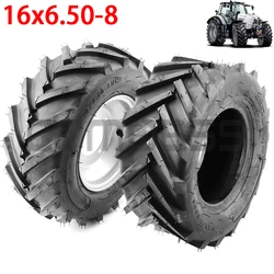 16 Inch Wheels 16x6.50-8 Vacuum Tyre Tubeless with 8 Inch Iron Hub for ATV Snowplow Lawn Mower Farm Vehicle Tool Car Tire Parts