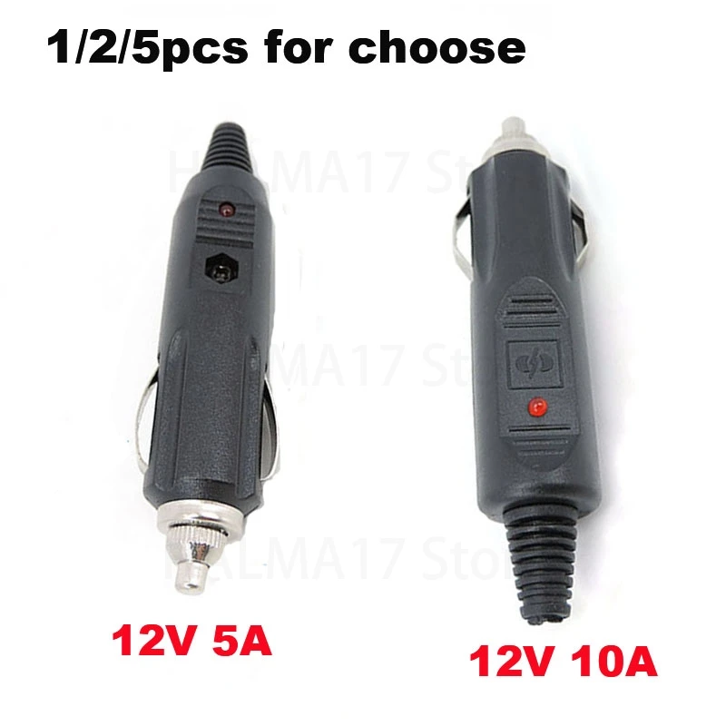 12V 5/10A High Power Male Car Cigarette Lighter Charger Socket Plug Connector Adapter Heat Resistance Temperature Resistance J17