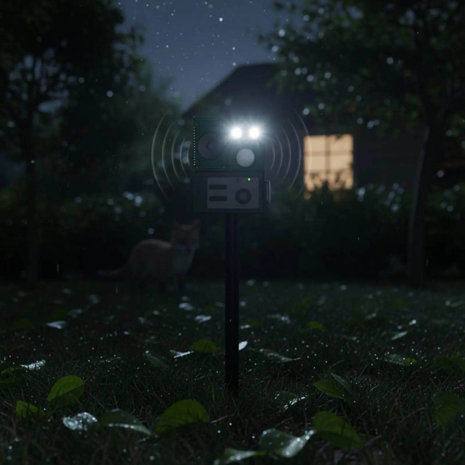 

Solar Creature Waterproof with Flashing Glare Sound-Wave Scarer Weatherproof Raptor Shaped Creature Scarer