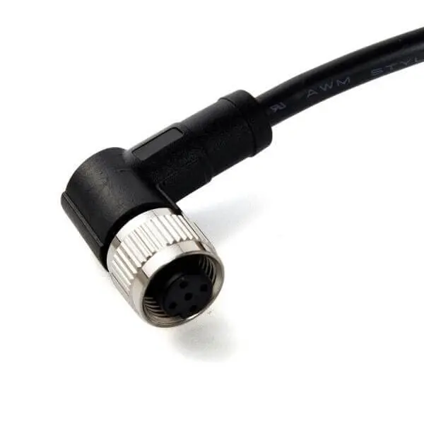 M12 Connector A-Code Single Female Head Right Angle Overmolded Cable (5 Pin 1M/3.3ft Cable)