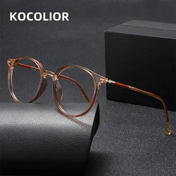 KOCOLIOR New Round Stainless Steel Alloy Reading Glasses for Men and Women Anti Blue Light Vintage Presbyopic Glasses +0 to +600