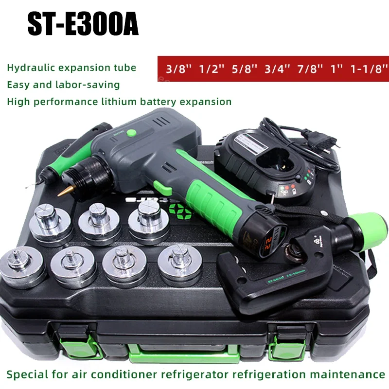 

New Lithium Electric Battery Pipe Expander Flaring Tool ST-E300A Hydraulic Air Conditioning Copper Tube Pipe Expander Tool
