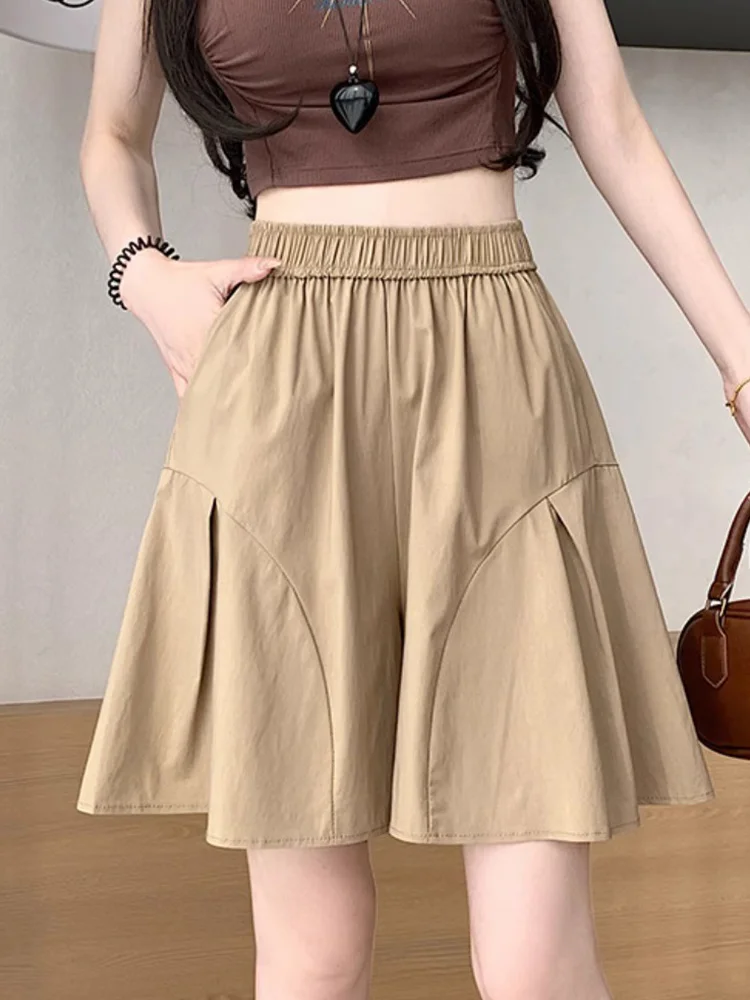 Pantalones cortos de lana para mujer, cintura alta, doble cubierta, invierno, oficina, señora, maduro, clásico, elegante, franela para ir al trabajo, ropa de trabajo Formal cálida