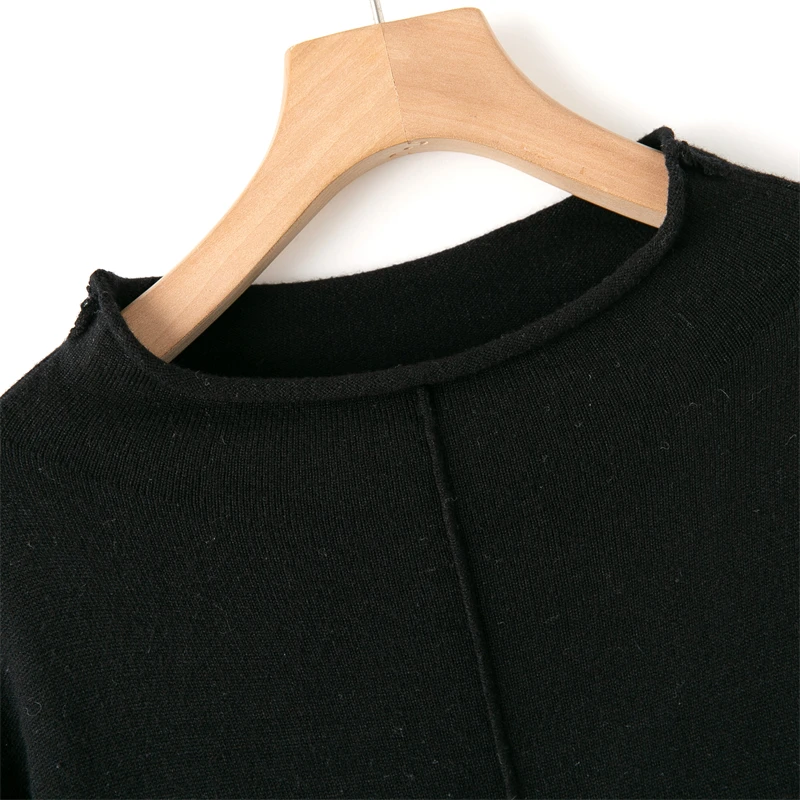 ربيع جديد وصول المرأة محبوك طويل Sve f عالية الياقة بسيطة Sle سترة الدكتور الحلو جولة Ne قطعة واحدة