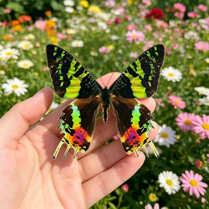 6-24pcs natural Real Butterflies Specimen (Chrysiridia rhipheus）Artwork Material Home Decoration DIY