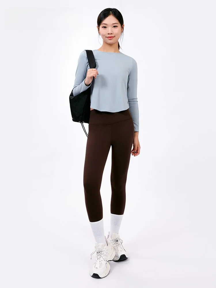 Hohe Taille Fce gefütterte Yogahose Damen Herbst Winter Neun Punkte Outdoor Wear Sport Pilates Fitn Hose