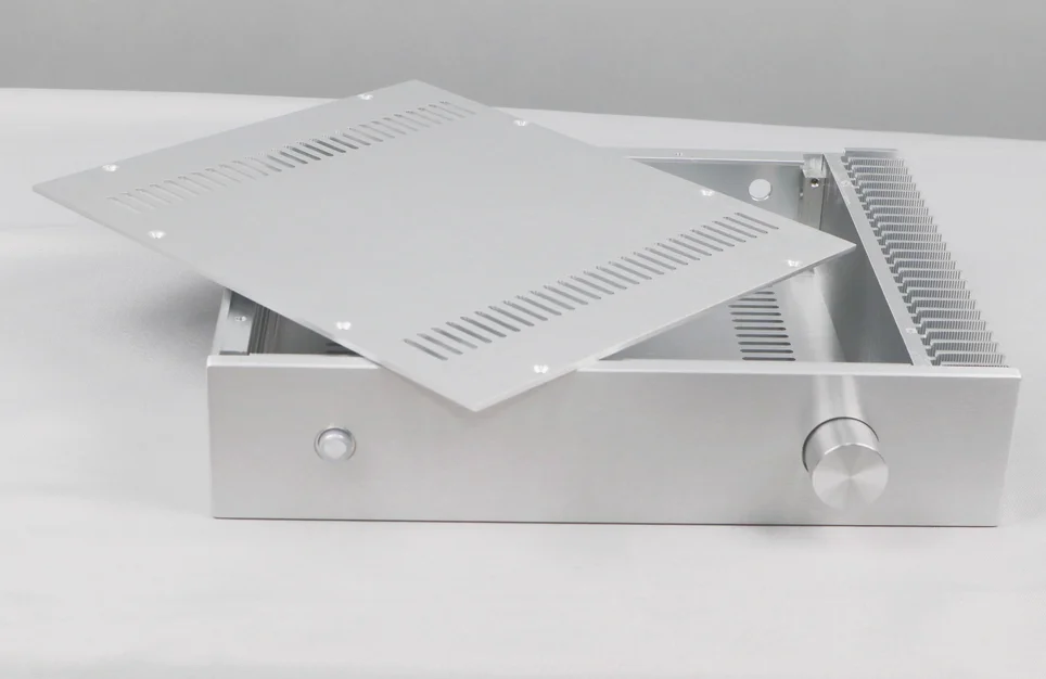 BZ3207 custodia preamplificatore/telaio amplificatore in alluminio pieno argento AMP BOX