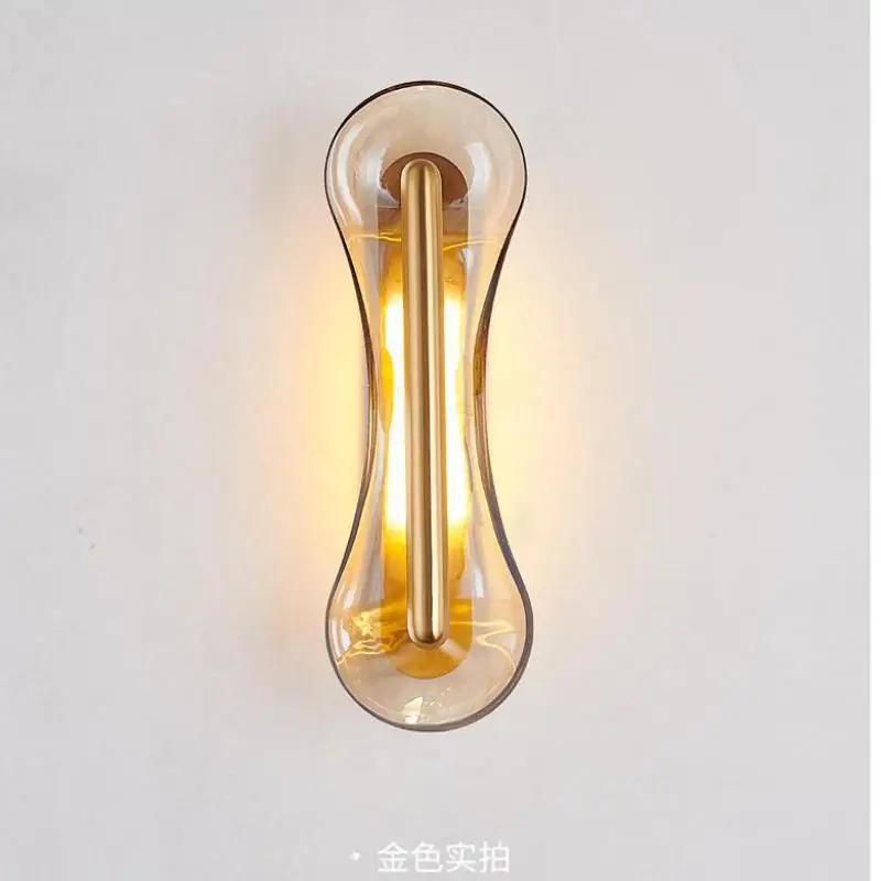 Novelty dumbbel shape LED bedside Wall Lamp Hotel fixture lighting Living Room modern Bedroom Corridor Stained glass wall Lights