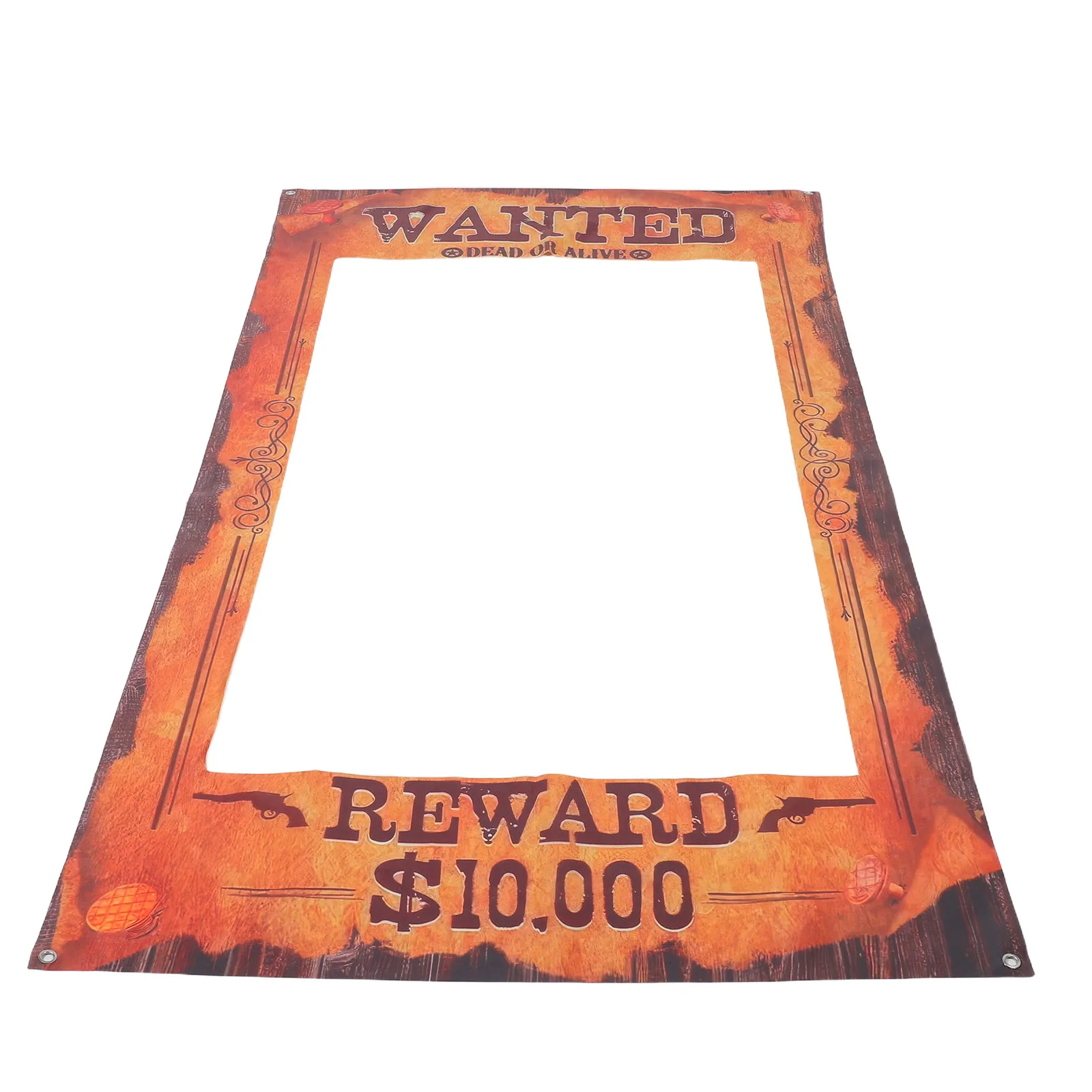 Western Cowboy Party Decor: Rustic Wanted Photo Frame Backdrop, Wild West Selfie Banner & Photo Prop