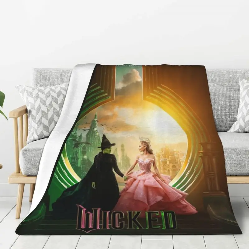 Custom Wickeds Musical Movie Blanket 3D Print Soft Flannel Fleece Warm Throw Blankets for Car Bed Couch Quilt