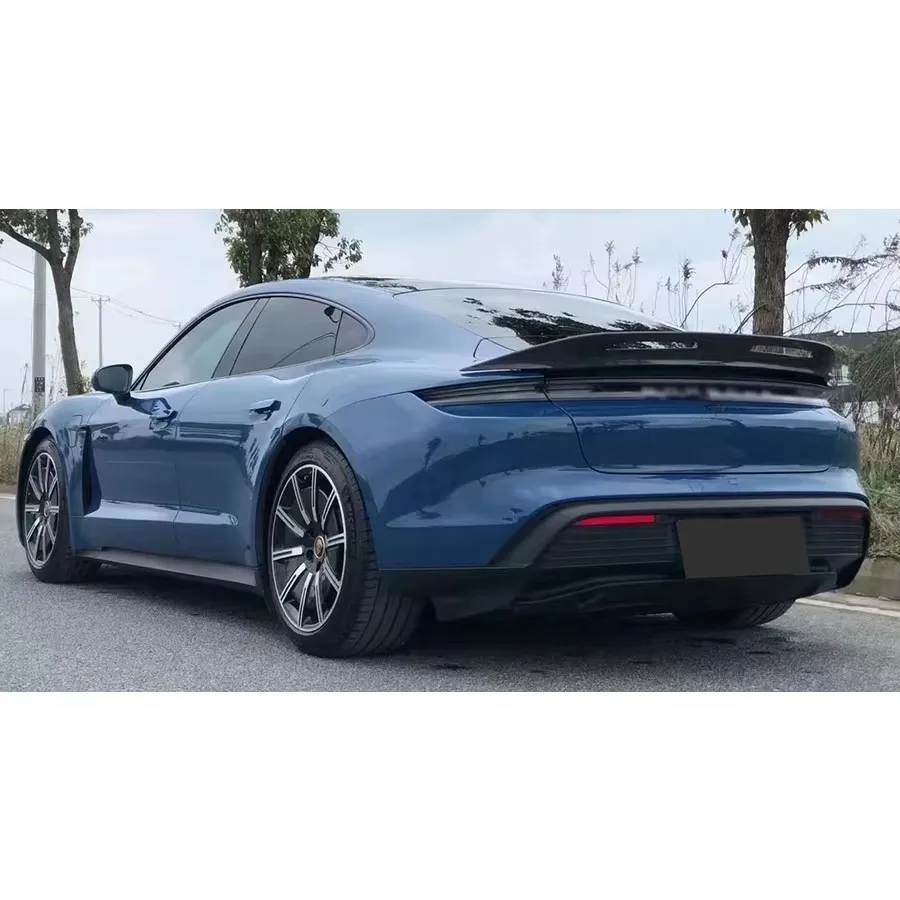 For Porsche Taycan 2019+ Carbon Fiber Spoiler Tail fins Rear Trunk Spoiler Guide Wing Rear Wing Car Accessories
