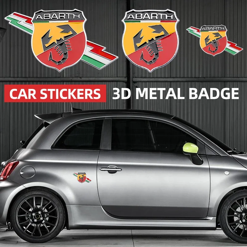 1pcs Car Styling 3D Metal Italy Sticker Scorpion Adhesive logo Badge Decal Emblem for Fiat Viaggio Abarth Punto 124 125 500