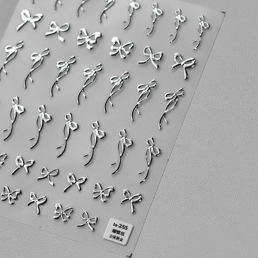 5D Laser Pink Stamp oro argento squisito Glitter farfalla Nail Art Sticker decalcomania Manicure adesivi per unghie Glitter di alta qualità