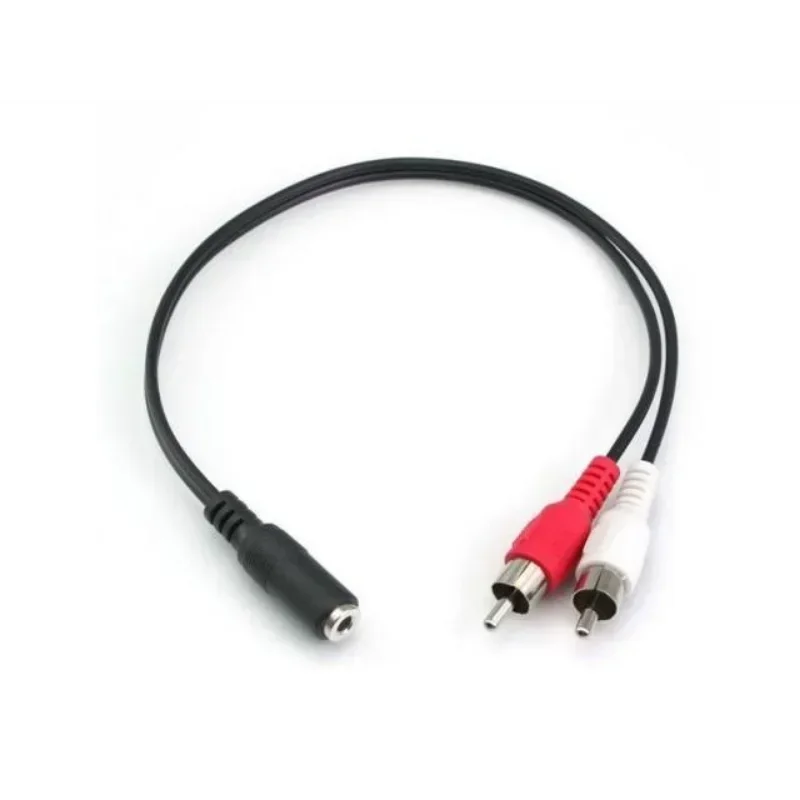 3.5mm Stereo Female To 2 Male RCA Jack Adapter Aux Audio Y Cable Splitter Free Shipping Transmission & Cables