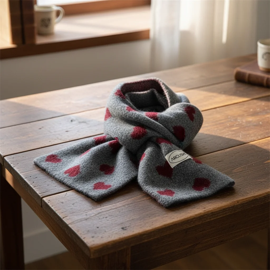 Children's Scarves Korean Autumn Winter Soft Thick Kids Knitted Muffler Sweet Heart Warm Kids Neckerchief Neck Warmer