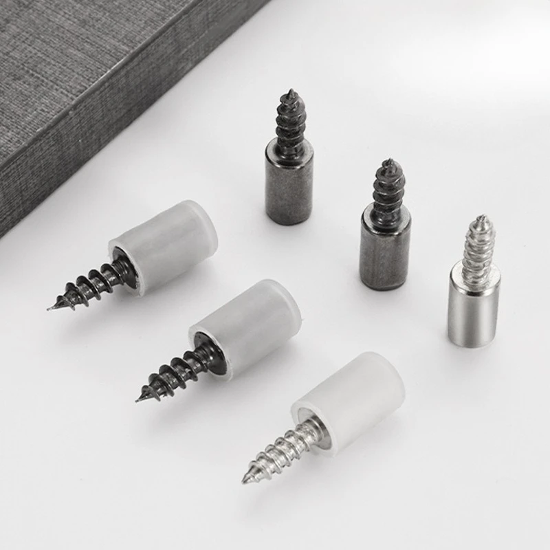 12 مجموعة الصليب الذاتي التنصت المسمار مع المطاط كم صفح دعم محلية الصنع خزانة خزانة الزجاج الصلب نونسليب التقسيم مسمار