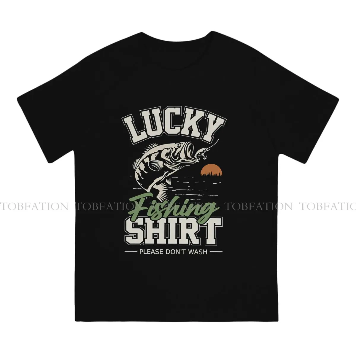 Lucky Fishing   Bass Fisherman Graphic TShirt Fishing Lure Style Tops Casual T Shirt Male