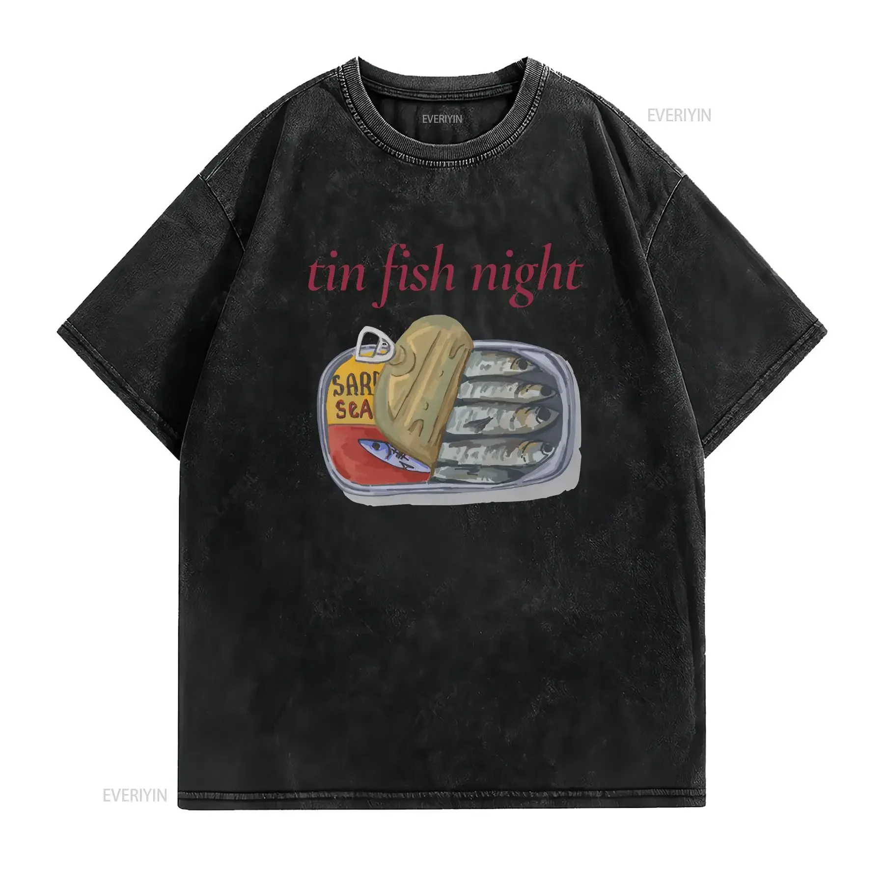 Tin Fish Lover T Shirt Colorful Canned Sardine Aesthetic Casual Perfect for Every Occasion vintage Washed Slightly Soft