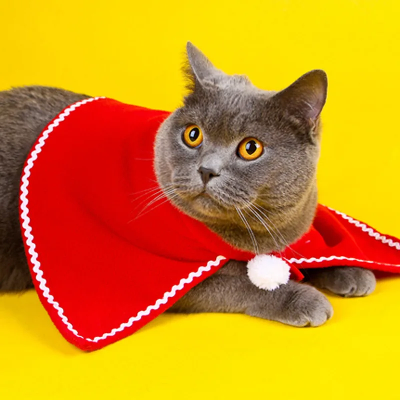 Christmas Hat Pet Costume Halloween Cat Clothes Santa Hat Dog Ornaments Party Cosplay Props Puppy Costumes Scarf Pet Supplies