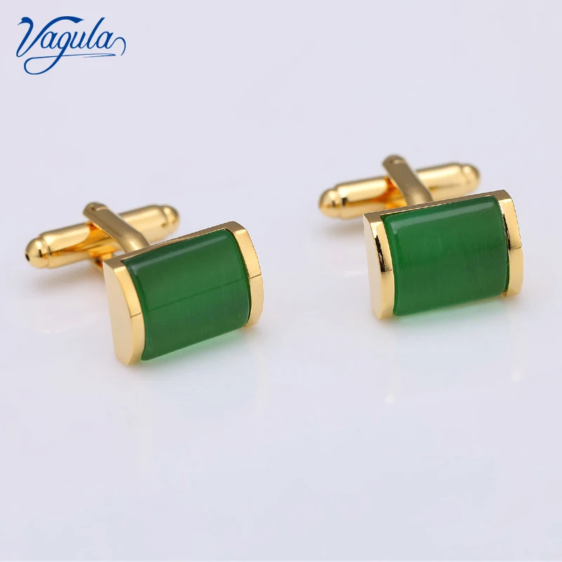 VAGULA Classic Gold-color Plated Cufflinks Luxury gift Party Wedding Suit Shirt Gemelos Buttons Catseye Cufflinks 10163