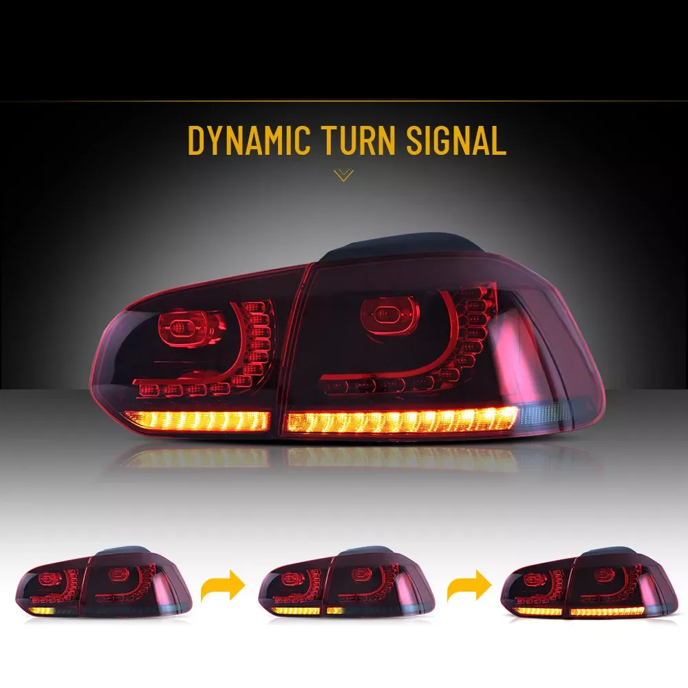 Para tylne światło samochodowe do VW golf6 mk6 R20 2008-2013 dynamiczny kierunkowskaz hamulec cofania przeciwmgielne DRL tylne światła tylne LED — zdjęcie 6