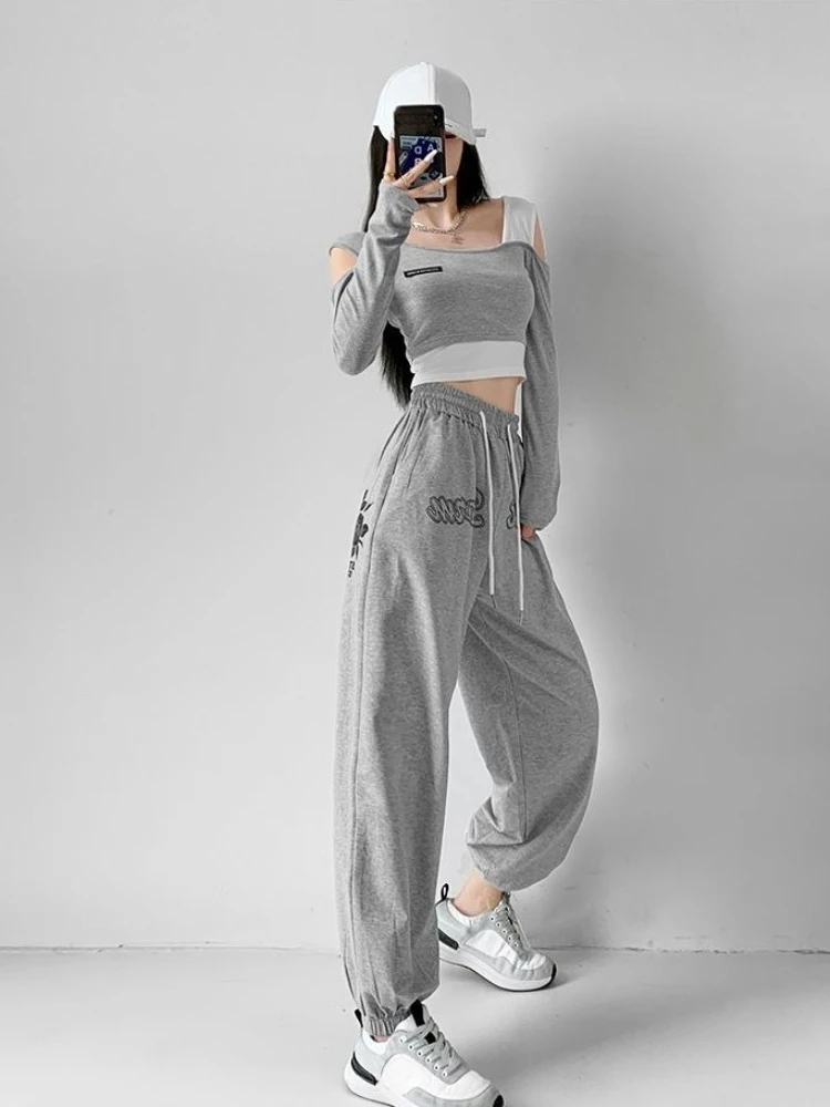 Women's Floral Printed Casual Pants Loose Fit Hip Hop Dance Trousers Thin Comfortable Jazz Wear