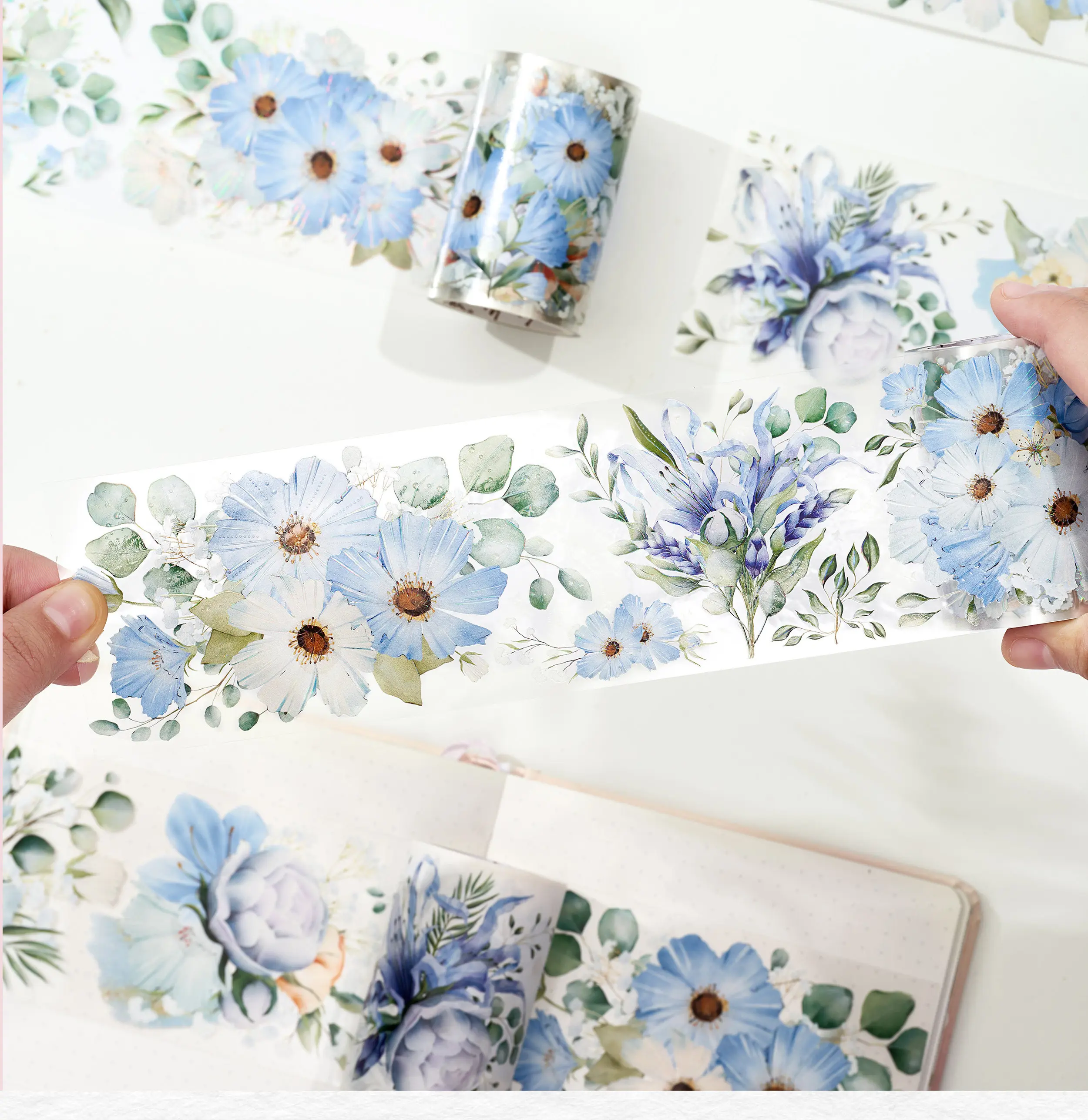 WT Peony, Flower Design Journal Washi Pet Tape Die Cut Red Floral Versatile view 5