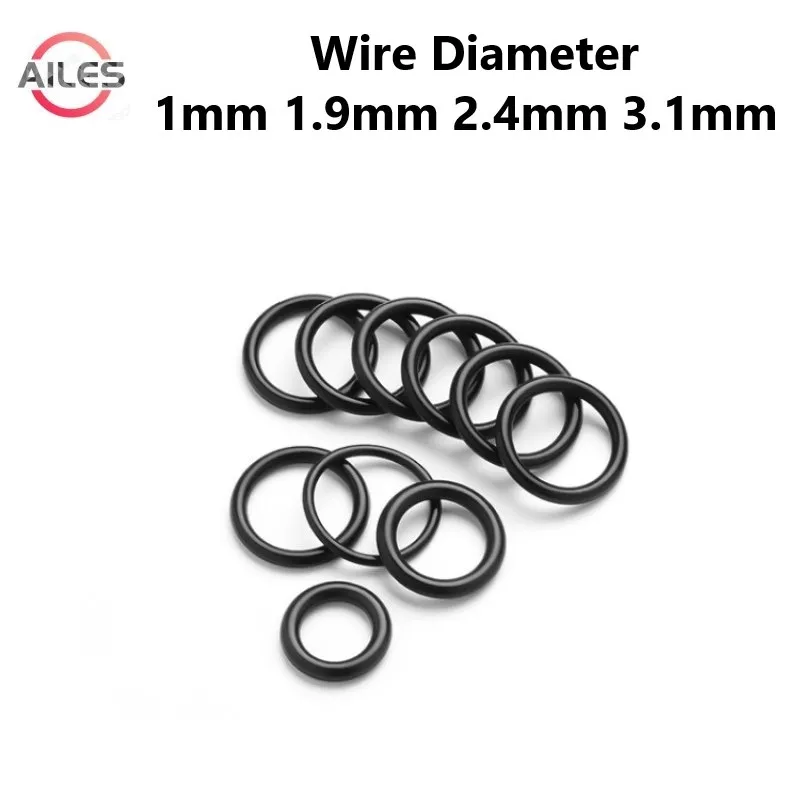 

O Ring Gasket 1mm 1.9mm 2.4mm 3.1mm Wire D Automobile Nitrile Rubber Round O Type Corrosion Oil Resistant Sealing Washer Black