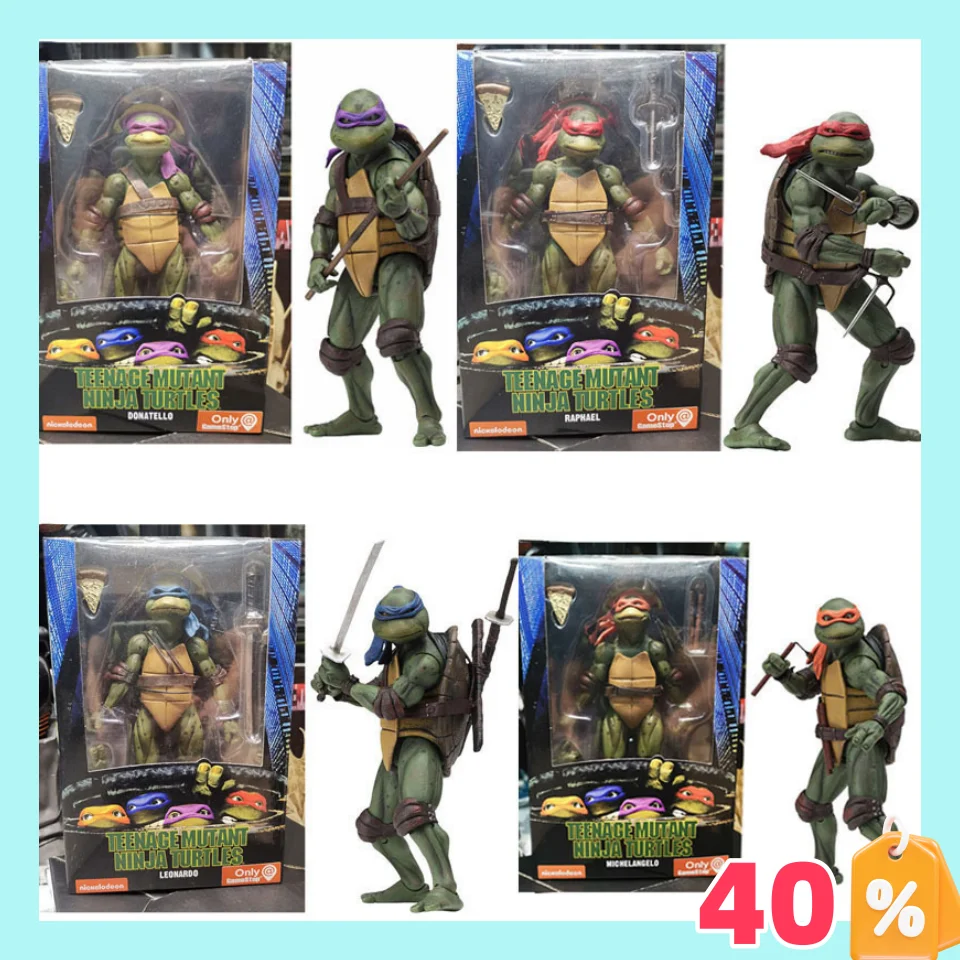 

Cartoon Statues Action Figures Ninja Turtles- Pvc Anime Movie Version Collectible Room Decorations Toys For Birthday Gifts