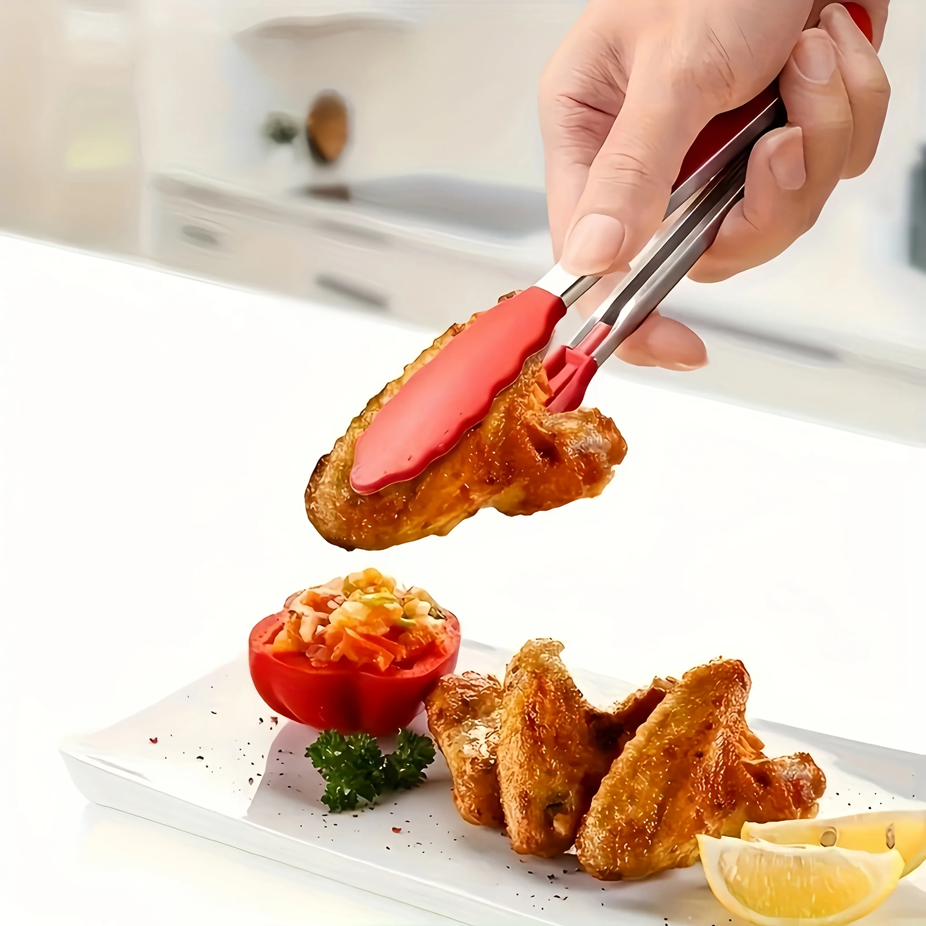 Multi-function food clip, used for cooking, serving, barbecue, salad, etc., kitchen supplies, family  cafeteria essential tool