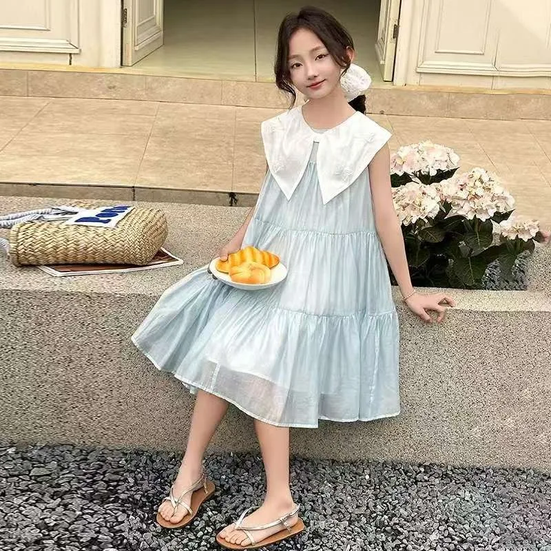 Kids Clothing Summer Polka Dot Skirt Fashion Casual Vest Princess Dress Comfort Children Girl's Dress Flower Girl Dresses 4-6Y
