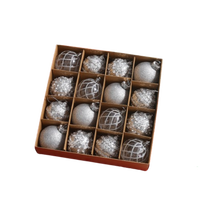 16pcs 6cm Glitter Christmas Balls Pendant Sparkling Foam Christmas Hanging Balls Set Shatterproof Reusable Xmas Tree Pendants