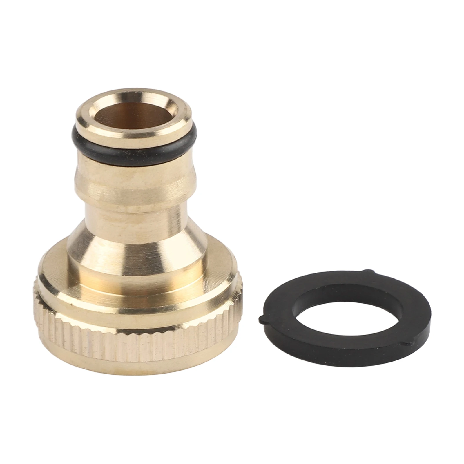 G3/4in Brass Garden Tap Adaptor with Quick Release Coupling and Dual-Thread Compatibility for 3/4 Inch Tap and 1/2 Inch Hose