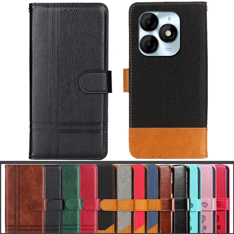 For Itel P55 4G Business Retro Flip Magnet Stand Leather Cover Card Slots Phone FFor Itel P 55 4G ItelP55 4G A666L Accessories