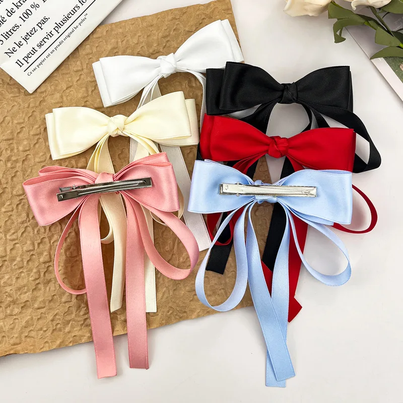 Mori girl super fairy bow streamer hairpin sweet cute fashion everything back hair card everything hair accessories