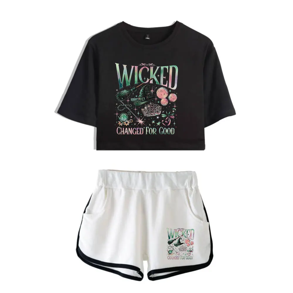 

Wicked Changed For Good Vintage 90s Merch Tops Two Piece Set Streetwear Shorts+Lovely TShirt Harajuku Women Blusa Y2k Top