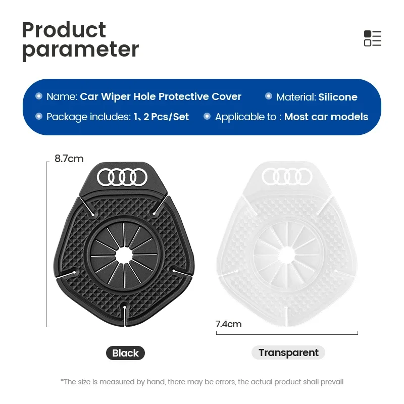 2 قطعة ممسحة السيارة الذراع ثقب حماية الوسادة لأودي سلاين A1 A3 A4 A5 A6 A7 A8 Q2 Q3 Q5 Q7 Q8 TT S1 S3 RS5 B6 C5 C6 C7 B7 B8 B9 V8 S