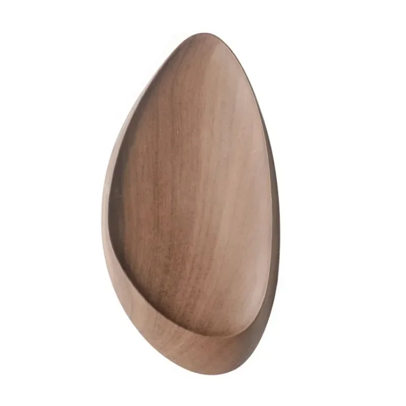 Modern light luxury walnut color desktop storage tray high-end multi-functional living room entrance key storage fruit tray