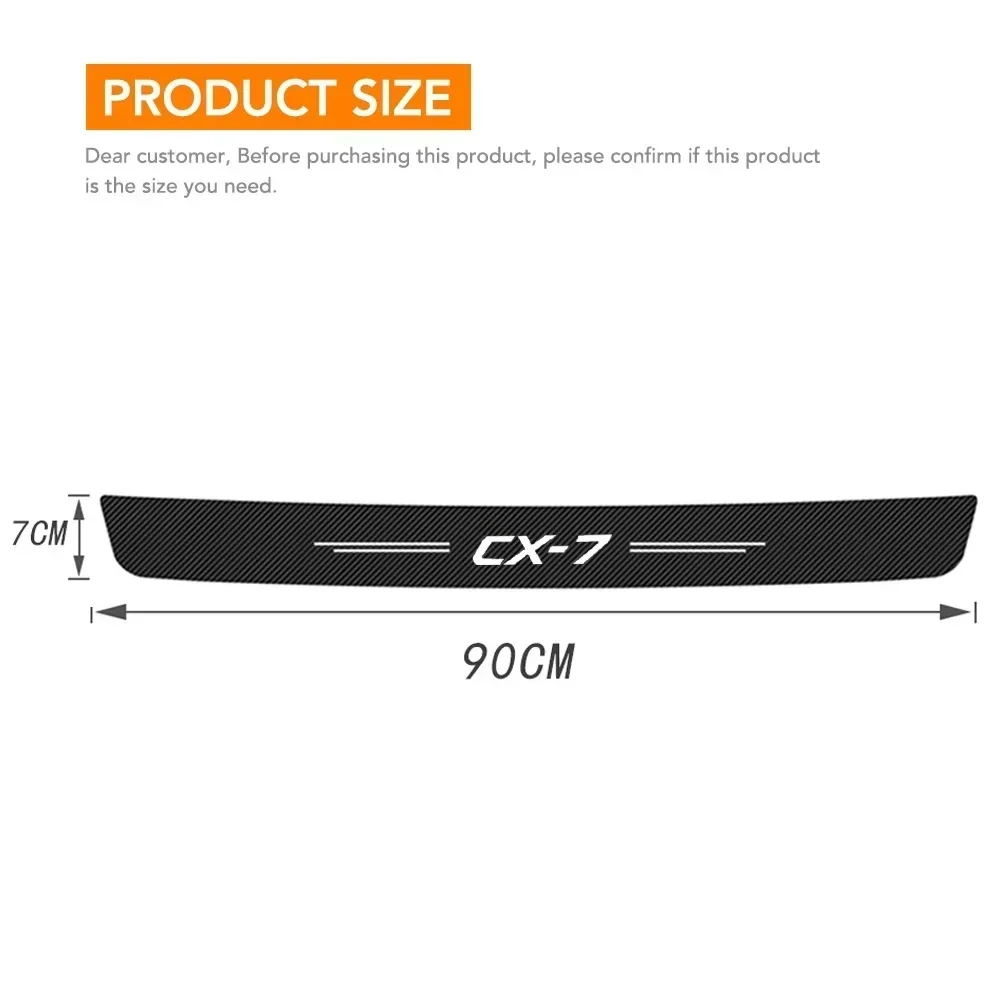 1Pc Car Trunk Sill Bumper Guard Protective Sticker for Mazda CX7 CX-7 Logo Badge Rear Door Pedal Anti-Scratch Strips Accessories