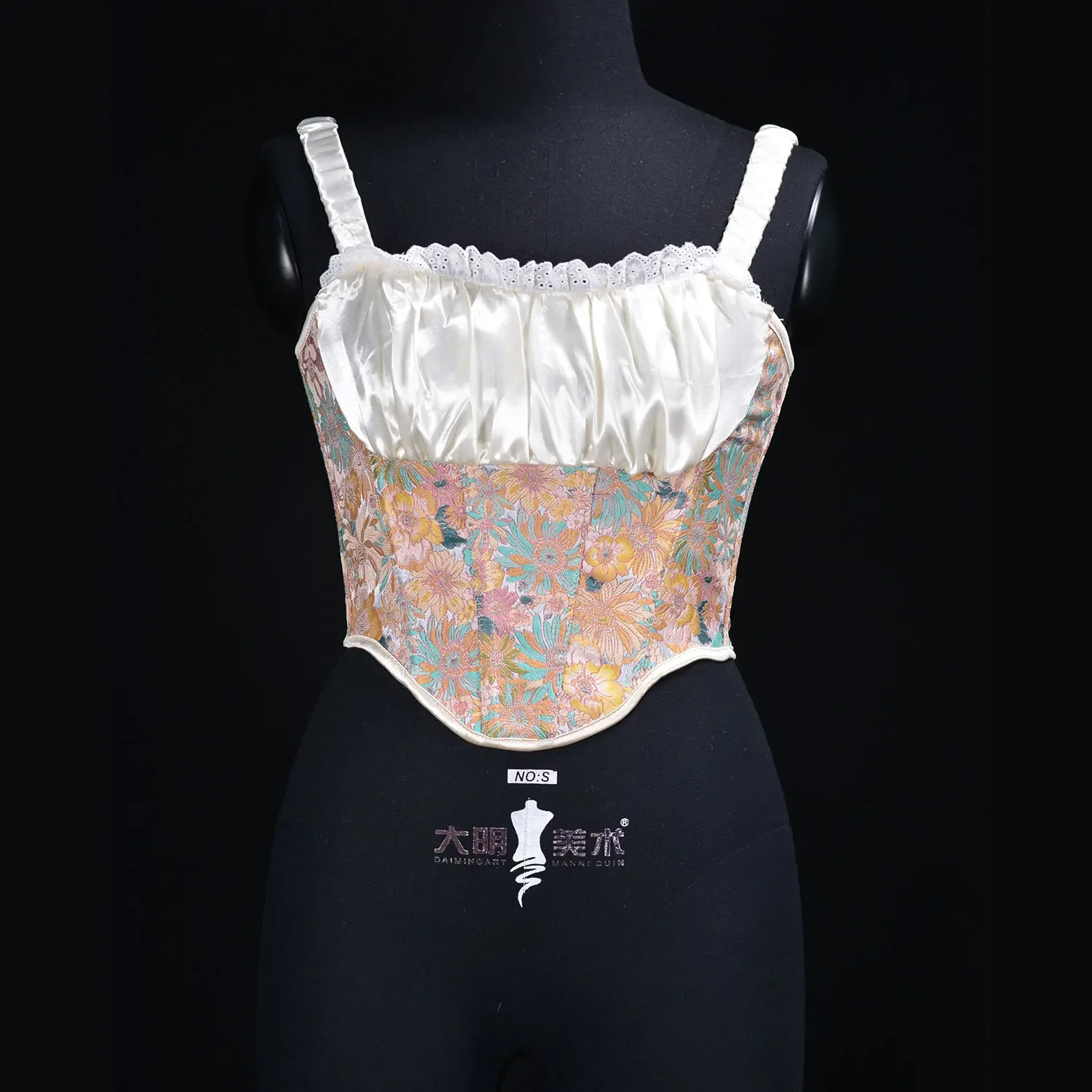 Women Evening Corset Crop Top O Neck Backless Floral Print Sexy Summer Casual Sleeveless Tank Tops Bustiers