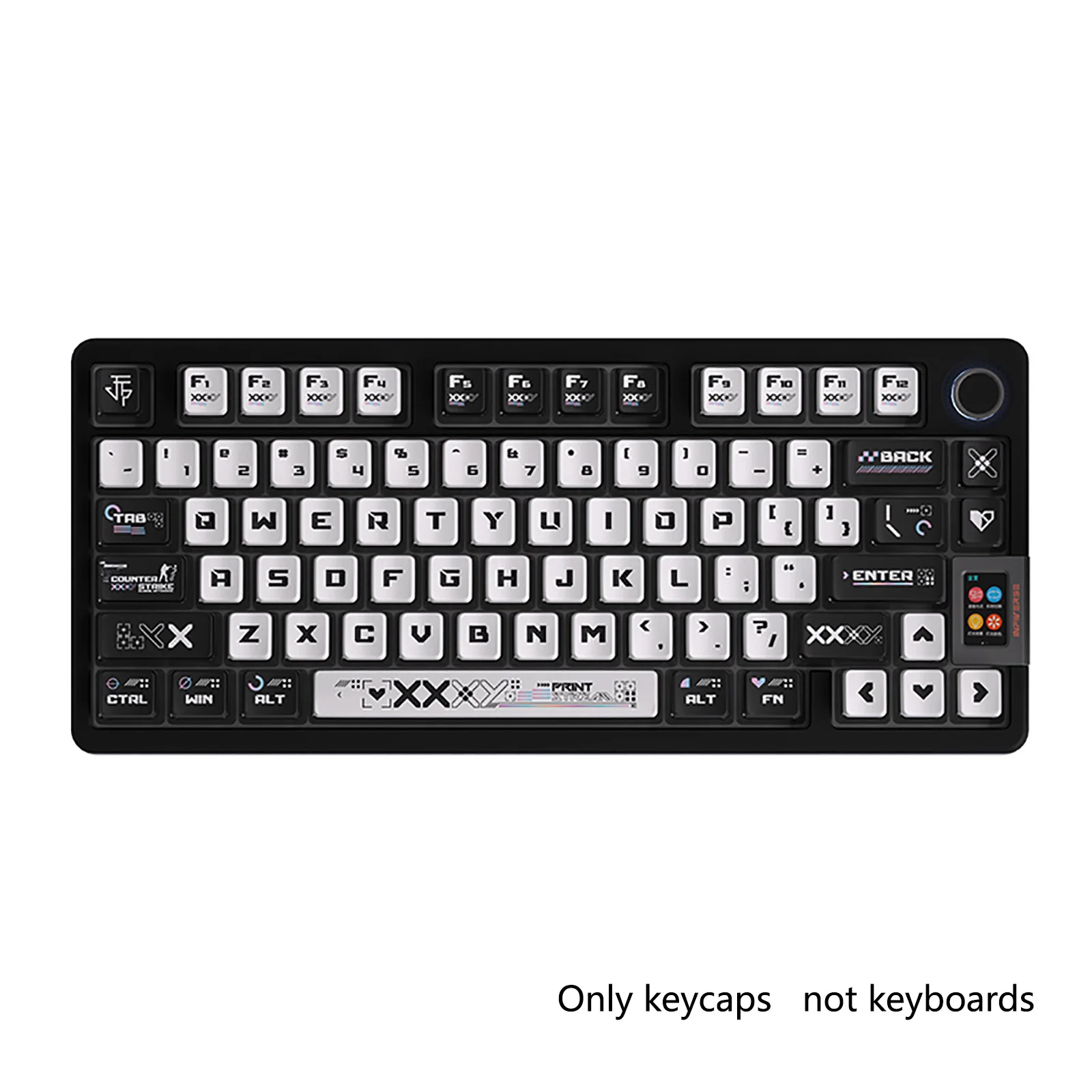 122 Keys Black White Pudding Theme Keycaps Keycaps Four Side Transparent PBT Mechanical Gaming Keyboard For MX Swtiches Key Caps