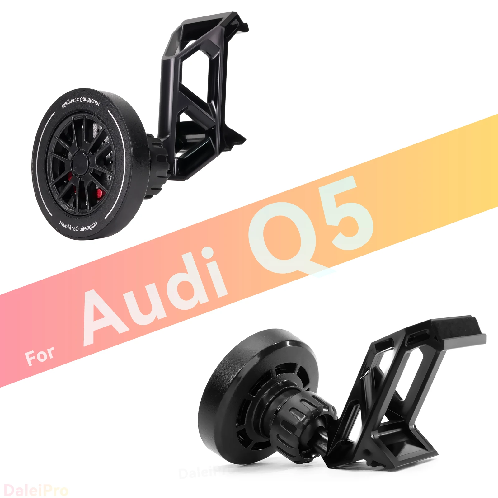 Maßgefertigte Magnetische Handyhalterung mit Luftstromkühlung für Audi Q5 SQ5 2018-2023 2024, 360° Drehbar ° Schwenkbare Armaturenbrett-Halterungsbasis – Detail 5