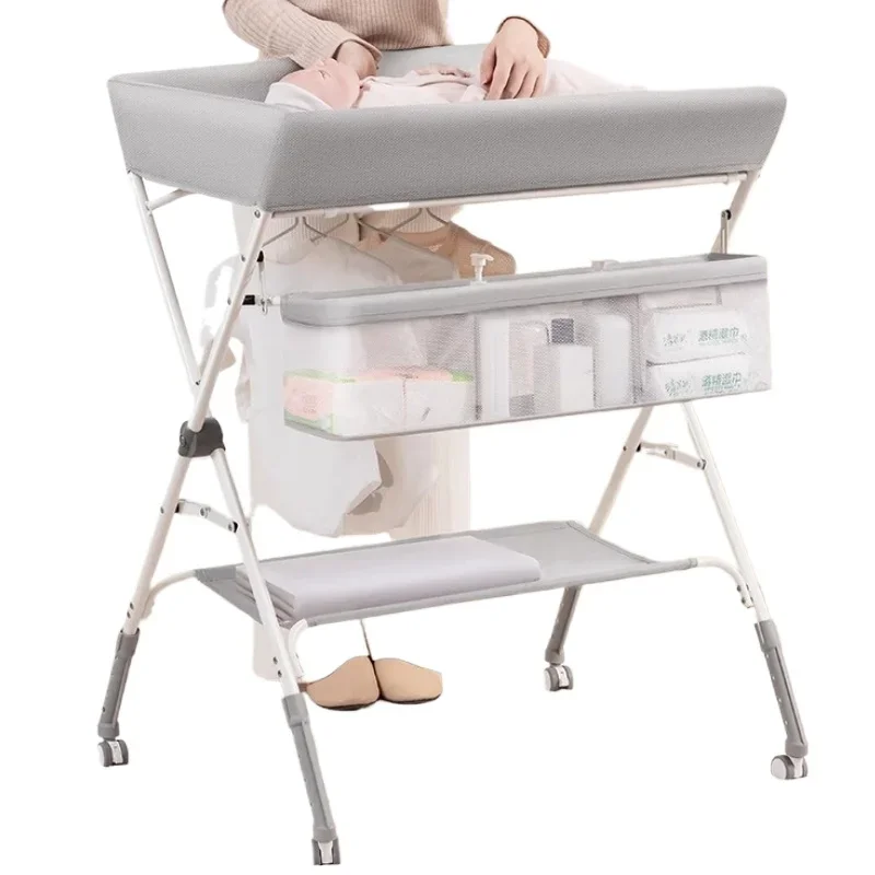 Multi-Functional Baby Care Table, K-Star Foldable Diaper Changing Table, Portable Baby Bed, Adjustable Height Mobility