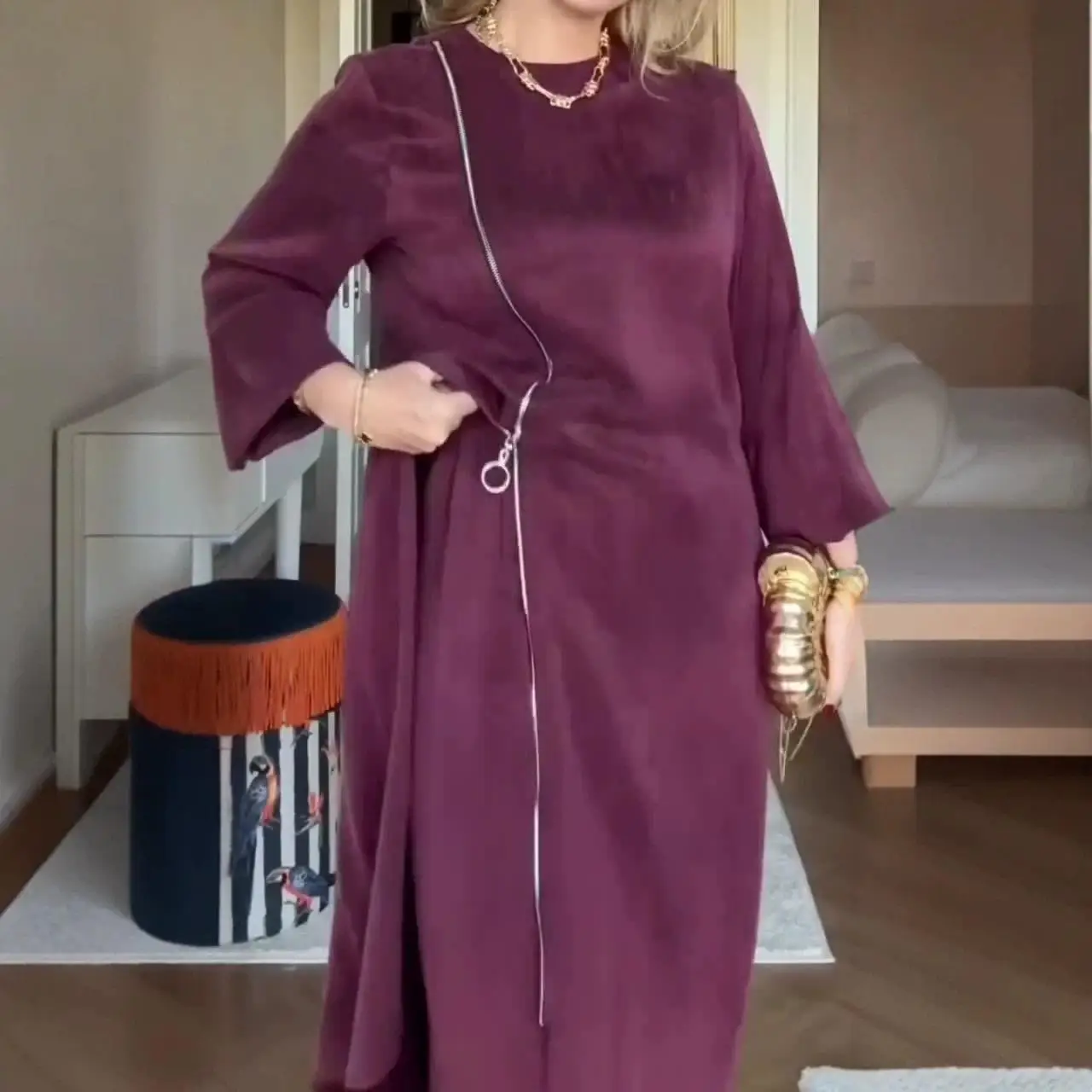 

2026 New Women's Long Sleeve Zipper Loose Simple Long Pants Casual Two-Piece Set Elegant Style Autumn Season Fashion Set