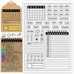 1pc Universal Calendar Clear Stamps Transparent Silicone Stamps for Crafting Card Album Decoration Embossed Paper Crafts