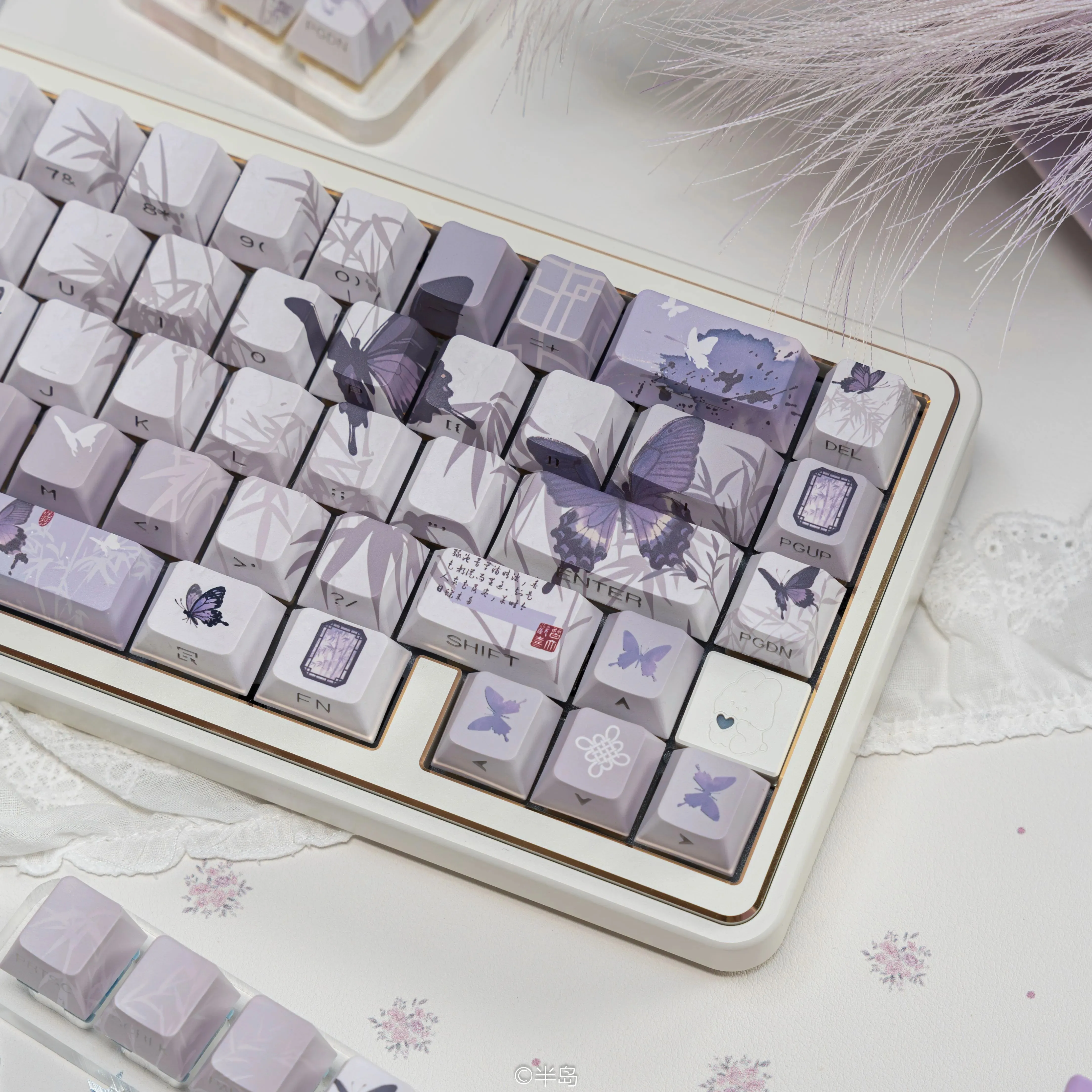 

Bamboo Theme Keycaps Set PBT 130/147 Key Keyboard Keycaps Custom Antique-Style Cherry Profile Key Caps for Mechanical Keyboard