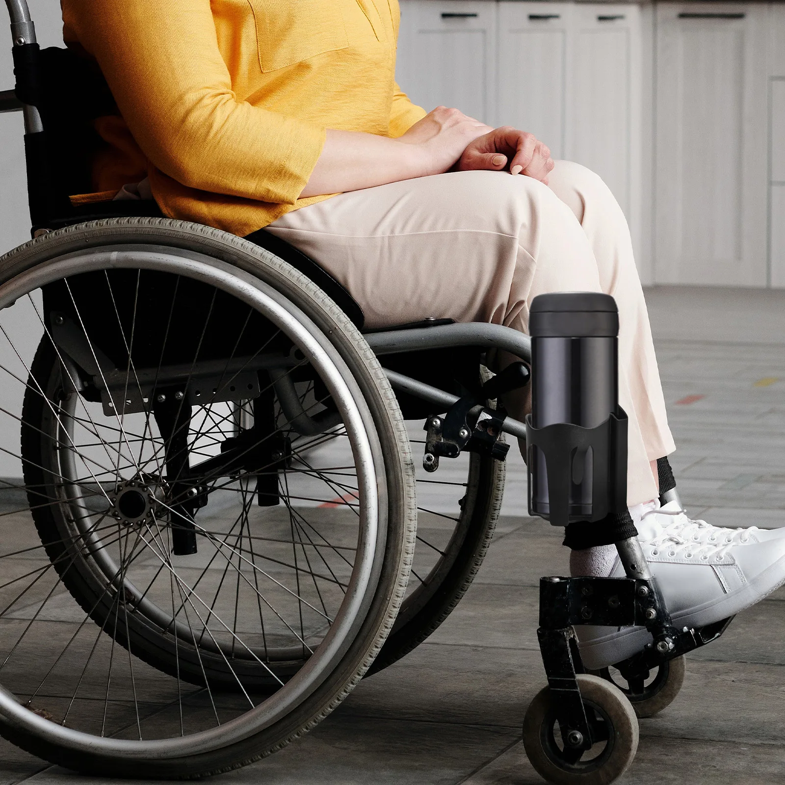 

Wheelchair Cup Holder Stroller Drink Holders Abs Plastic Milk Bottle Rack Adjustable Clamp Universal Fit Safe Durable Outdoor